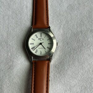 PCA women’s‎ vintage tan/silver swiss parts adjustable watch